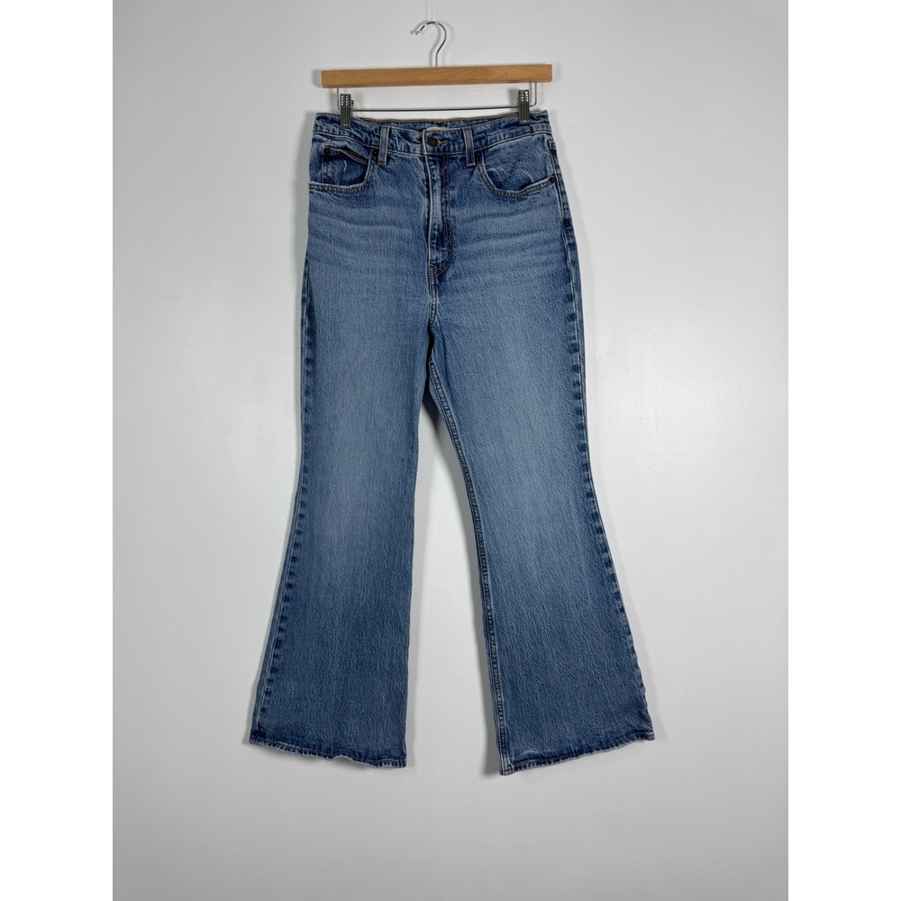 Retro Levis Womens 29 70s High Flare Jeans Blue High Rise Medium Wash Denim